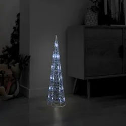 LED-Kegel Acryl Weihnachtsdeko Pyramide Kaltweiß 60 cm