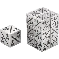 Counter-Würfel Positiv Metall 12 mm - Silver