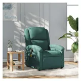 vidaXL Massagesessel mit verstellbarer Rückenlehne und Vibrationsfunktion Stoff 86,5 x 99,5 x 86,5 cm Dunkelgrün