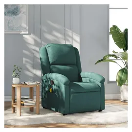 vidaXL Massagesessel mit verstellbarer Rückenlehne und Vibrationsfunktion Stoff 86,5 x 99,5 x 86,5 cm Dunkelgrün