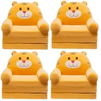 4er-Set Kindersessel faltbar Divit PL48 Kindersofa Schlafsofa mit Plüsch gepolstert Tigerdesign NEW