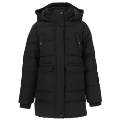 Steppjacke ZIGZAG "Becky Puffer Parka", Kinder, Gr. 140, schwarz, 100% Polyester, unifarben, casual, hoch geschlossener Ausschnitt, Langarm, Jacken, Im wasser- und winddichten Design