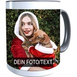 Tasse mit Foto/Text Bedrucken Lassen Fototasse Personalisieren (Grau)