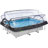 EXIT TOYS Soft Grey Pool 300 x 200 x 65 cm inkl. Filterpumpe und Abdeckung
