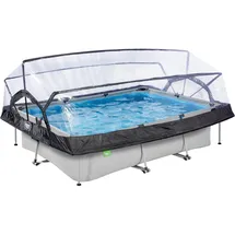 EXIT TOYS Soft Grey Pool 300 x 200 x 65 cm inkl. Filterpumpe und Abdeckung