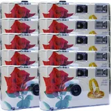 10x 1A PHOTO PORST Einwegkamera Partykamera Hochzeitskamera Edition rote Rose+Ringe je 27 Aufnahmen (10er Pack)