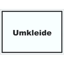 Umkleide Aufkleber mit Text Ankleide Kabine waagerecht A0 (841x1189mm)