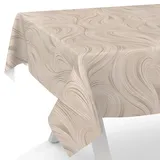 ANRO Tischdecke Wachstuch abwaschbar 100 x 140 cm Beige