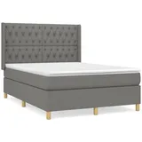 vidaXL Boxspringbett mit Matratze Dunkelgrau 140x200 cm Stoff1396427