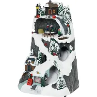 Wellhome Weihnachtsdorf Zur Dekoration Mit LED-Lichtern Und Bewegung 19,6 x 17,7 x 30,1 cm