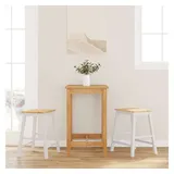 vidaXL Barstühle 2 Stk. Weiß Massivholz Gummibaum