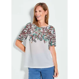 GOLDNER Kurzgröße: Elegantes Shirt mit Paisley-Design", in weiß / gemustert), | Gr.: 19,