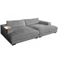 KAWOLA Big, Grau, Echtholz, 3-Sitzer, Füllung: Komfortschaum, 290x85x190 cm,