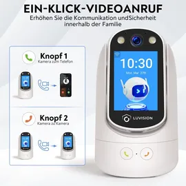 LuVision PTZ Gegensprechkamera Video Anruf Kamera Telefonkamera WLAN Überwachungskamera Senioren Baby Überwachung Autotracking