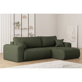 Kaiser Ecksofa mit Schlaffunktion und Stauraum für Bettzeug, L-förmiges Sofa,capri Stoff Verita Rechts Olive - Kaiser