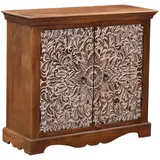 Marrakesch Orient & Mediterran Interior Sideboard Möbel Schrank Haifo Boho Vintage Massivholz Weiß 100cm Deko Handarbeit