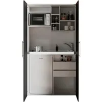 Respekta Küchenzeile Peter 104 cm schwarz/weiß