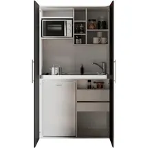 Respekta Küchenzeile Peter 104 cm schwarz/weiß