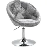 Svita Cocktailsessel Havanna Samt 62 x 88 x 58 cm Silber drehbar, höhenverstellbar