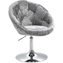 Svita Cocktailsessel Havanna Samt 62 x 88 x 58 cm Silber drehbar, höhenverstellbar