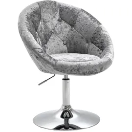 Svita Cocktailsessel Havanna Samt 62 x 88 x 58 cm Silber drehbar, höhenverstellbar