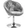 Svita Cocktailsessel Havanna Samt 62 x 88 x 58 cm Silber drehbar, höhenverstellbar