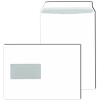 Hti-Living Versandtasche weiß m. Fenster 500 St., haftklebend DIN