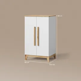 livinity® Kinderkleiderschrank Mailo 70 x 120 cm Eiche weiß