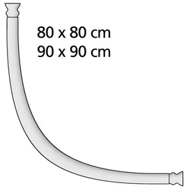 Wenko Duschvorhangstange Rund 80 x 80 x 90 cm chrom