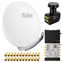 PremiumX Satelliten-Komplettanlage Fuba DAA 850 W Satellitenschüssel Alu Weiß