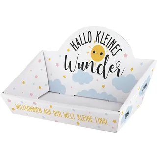 Striefchen® Personalisierter Präsentkorb zur Geburt als Babygeschenk zum selbst Befüllen (Kleines Wunder, 30,5 cm x 16,5 cm x 21,5 cm (B/H/T))