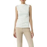 Comma, Wasserfallshirt COMMA Gr. 40, weiß (white) Damen Shirts Jersey ohne Ärmel