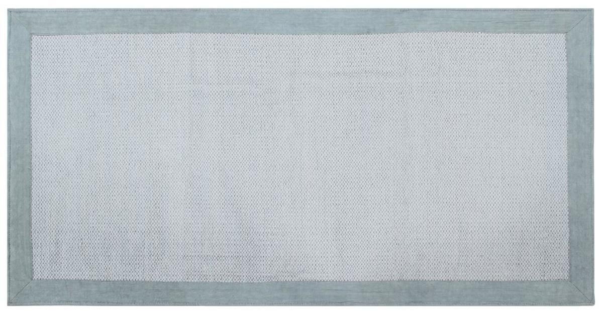 Tapis de couloir en coton bleu perle 60 x 200 cm ASTER