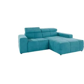 DOMO collection Ecksofa 2-Sitzer Leder L-Form Türkis
