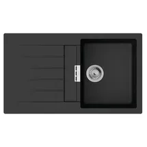 Hansgrohe S52 1 Becken rechts Einbauspüle granit schwarz Handbetätigung 860 x 500 mm