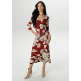 Aniston SELECTED Jerseykleid Midi Geblümt Rot/Schwarz/Weiß 34
