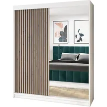 mebloland Schwebetürenschrank MIT, Kleiderschrank 120 cm mit Spiegel (Weiß,