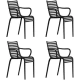 Driade - PIP-e Gartenarmlehnstuhl, mattgrau (4er Set)