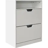 Relaxdays Schuhschrank 80 x 102 x 24 cm modern weiß / weiß