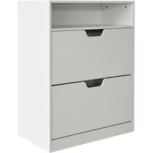 Relaxdays Schuhschrank 80 x 102 x 24 cm modern weiß / weiß