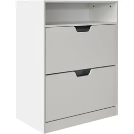 Relaxdays Schuhschrank 80 x 102 x 24 cm modern weiß / weiß
