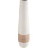 GILDE Deko große Vase XL Bodenvase aus Keramik - Deko Wohnzimmer - Farbe: Braun Creme Höhe 46 cm