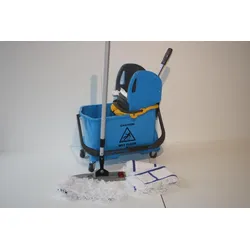 CleanSV® Wischset Vera blau "Magic click" 50 cm, Putzeimer, Presse, 5tlg Mopset