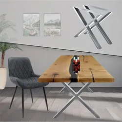 Tischgestell | Hellgrau | X-Design | 60x72cm | X-Design | Kreuzgestell