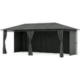 Blumfeldt Mondo 3x6 Pavillon mit Metallrahmen und 4 Seitenwänden Dunkelgrau