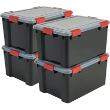 Iris Ohyama Aufbewahrungsbox 50 l 4-tlg. schwarz