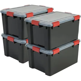 Iris Ohyama Aufbewahrungsbox 50 l 4-tlg. schwarz