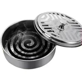 Mückenspirale Halter Box, Edelstahl Moskito Spulenhalter Mit Deckel, Mosquito Coil Halter, Insektenspirale Behälter Anti Mücken Rauchspiralen Behälter für Haus Garten Camping Angeln Reise Outdoor