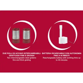 Beper 90.071 Wiederaufladbare Reibe, Gelb/Weiß