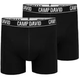 Camp David Boxershorts 2 Stk., im 2er- Pack mit Logobund Gr. L - 2 Stk., black / black, , 90629805-L 2 Stk.